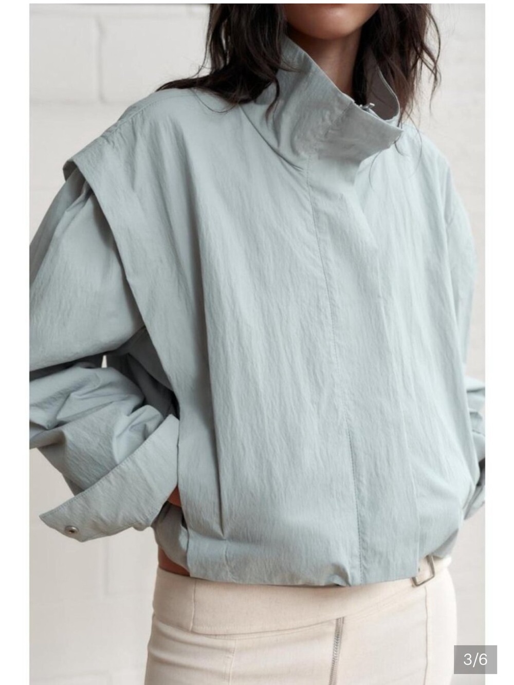 Zara high collar jacket - blue/grey
